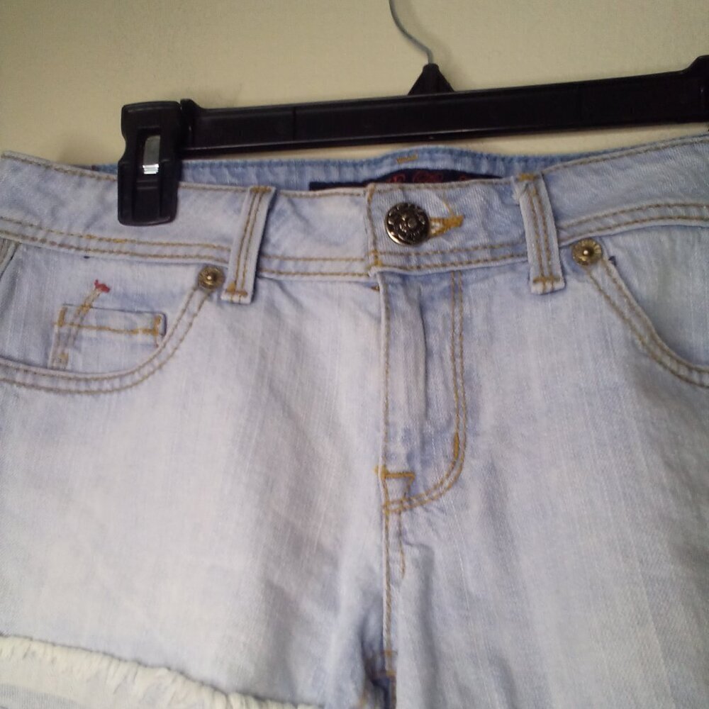 Stone Love Blue Jeans Shorts Juniors 9 Cheeky Light Wash Blue - Picture 4 of 14